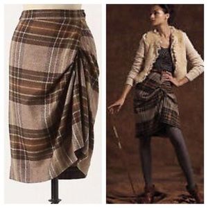 Anthropolgie Cartonnier side pleat midi skirt 6